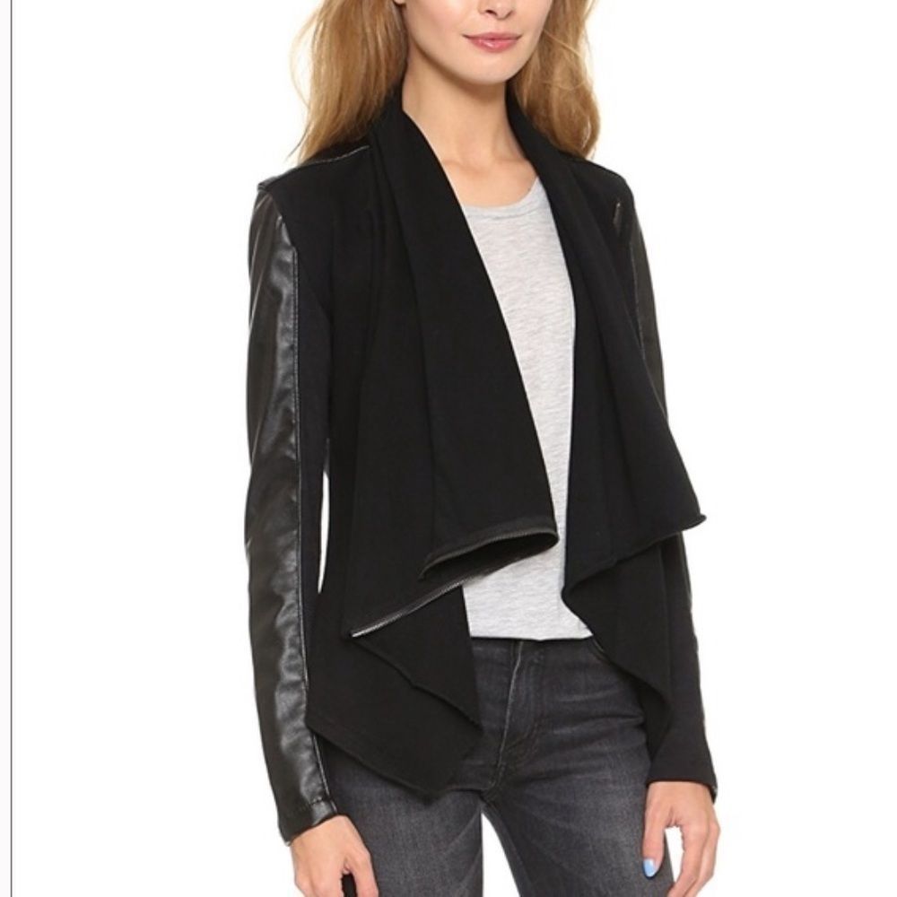 Blank NYC Vegan Leather & Cotton Blazer